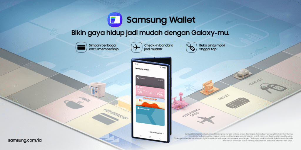 Samsung Wallet adalah solusi dompet digital komprehensif pertama di Indonesia yang terintegrasi langsung ke HP pengguna untuk bikin aktivitas digital jadi lebih mudah dan aman.